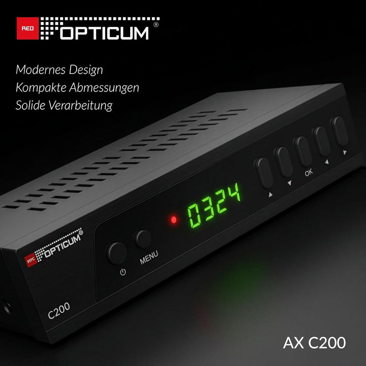 RED OPTICUM C200 HD Kabelreceiver mit Aufnahmefunktion PVR I Digitaler Kabel-Receiver HD - EPG - HDM