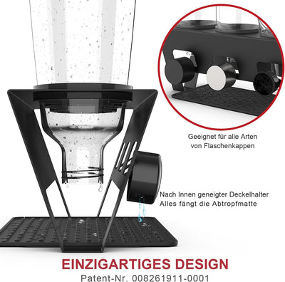 Rainsworth Flaschenhalter kompatibel mit SodaStream Duo und gängige Wasserflaschen, 3er Abtropfhalte