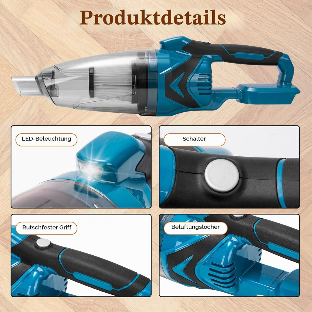 4-in-1 Akku Staubsauger für Makita 18V, Multifunktionaler Handstaubsauger mit 10000Pa Saugleistung,