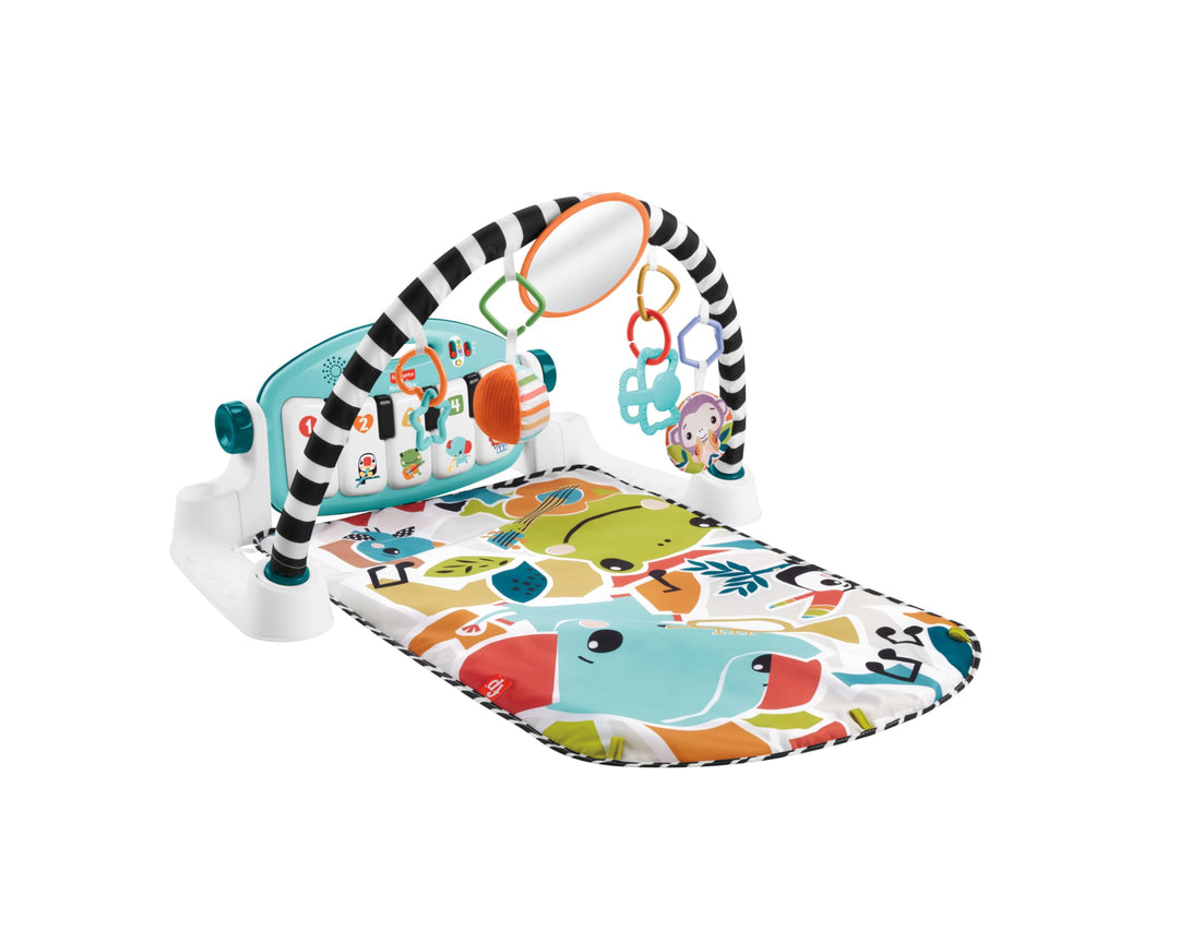 Fisher-Price Kontrast Kick & Play Pianospieldecke für Babys, Spielspass Pianospieldecke, tragbares M