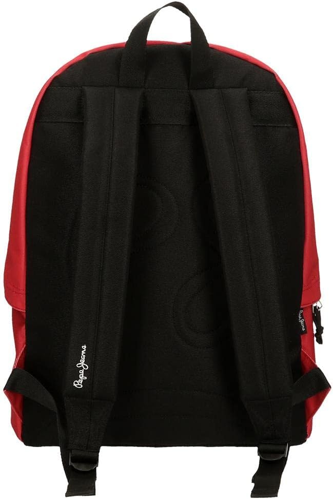 Pepe Jeans Aris Rucksack für Laptop und Schultasche 15,6 Zoll Rot 31 x 44 x 17,5 cm Polyester 30,01