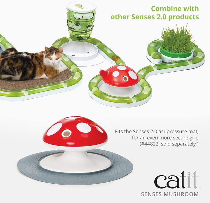 Senses 2.0 Fliegenpilz, Interaktives 360°-Federspielzeug für Katzen