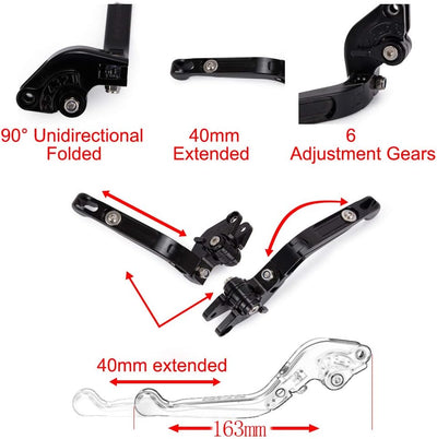 CNC Bremshebel Kupplungshebel Klappbar Ausziehbar Für FJ-09 MT-09 Tracer FZ-09 MT-10 FZ1 FZ6 FZ6R FZ