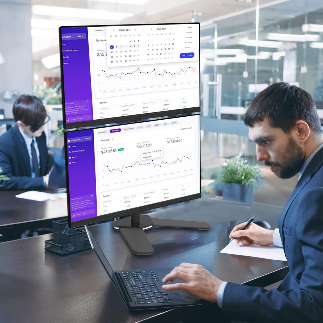 suptek Monitorhalterung 2 Monitore, Monitor Halterung für 13-27 Zoll Bildschirme, Bildschirmhalterun