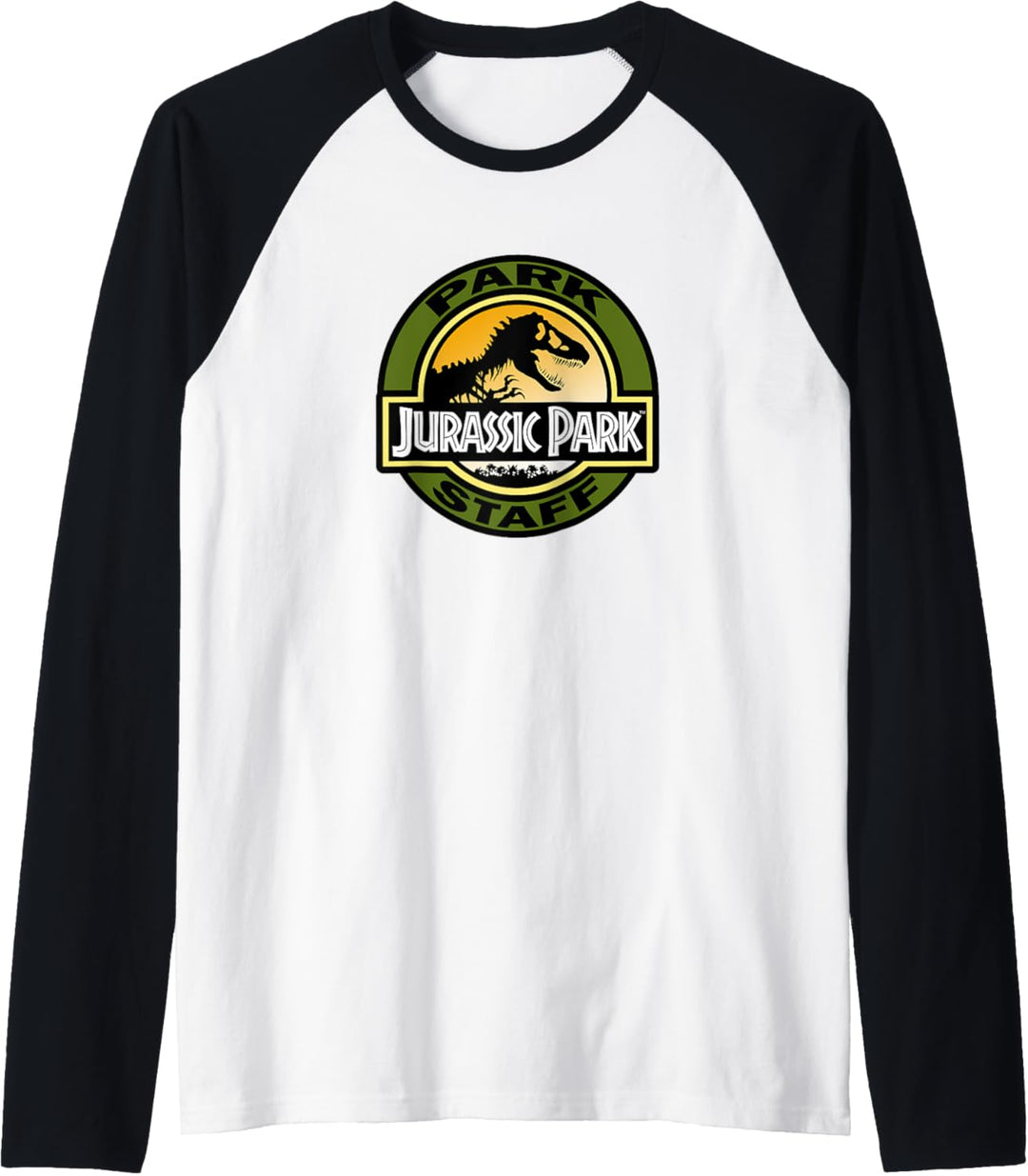 Jurassic Park Classic Park Staff Logo Raglan