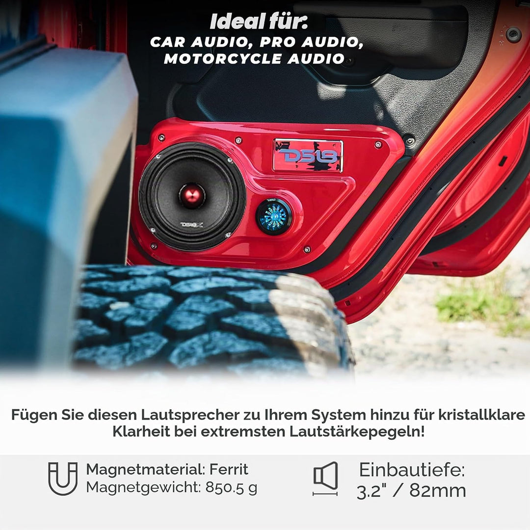 DS18 PRO-X6BM Auto-Mitteltöner, 16,5 cm, 500 W, 8 Ohm, Bass-Lautsprecher 8 Ohm 16,5 cm, 8 Ohm 16,5 c