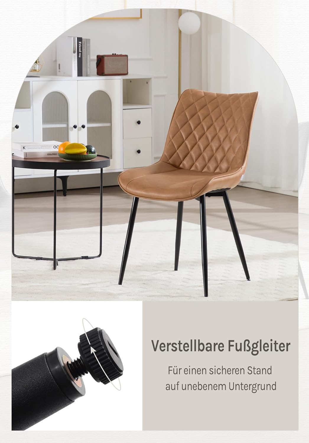 WOLTU 4 x Esszimmerstühle 4er Set Esszimmerstuhl Küchenstuhl Polsterstuhl Design Stuhl mit Rückenleh