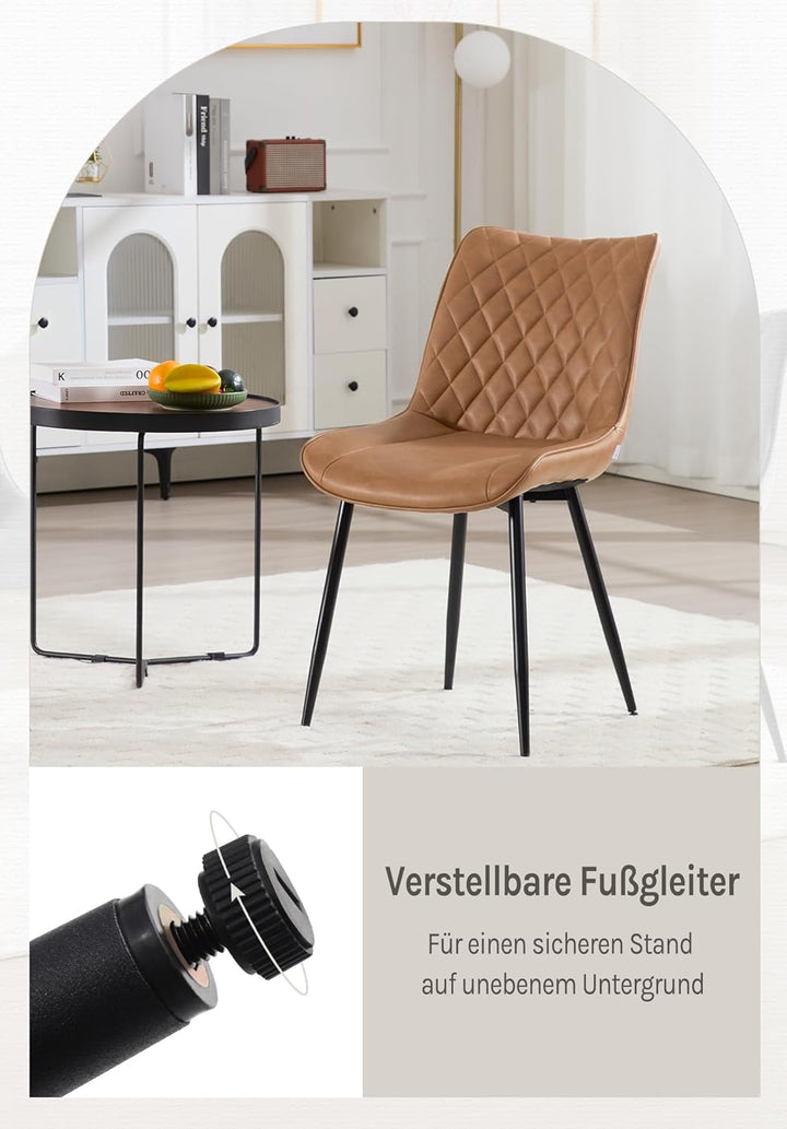 WOLTU 4 x Esszimmerstühle 4er Set Esszimmerstuhl Küchenstuhl Polsterstuhl Design Stuhl mit Rückenleh