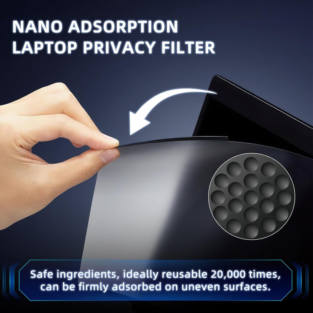 Nano-Adsorption Blickschutzfilter für 13.3 Zoll Laptop 16:10, Abnehmbarer Sichtschutzfolie, Anti Bla