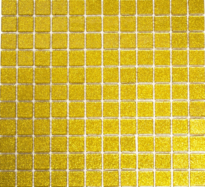 Mosaik Quadrat Crystal uni gold gehämmert Glasmosaik Transluzent Transparent 3D Fliesenspiegel, Mosa