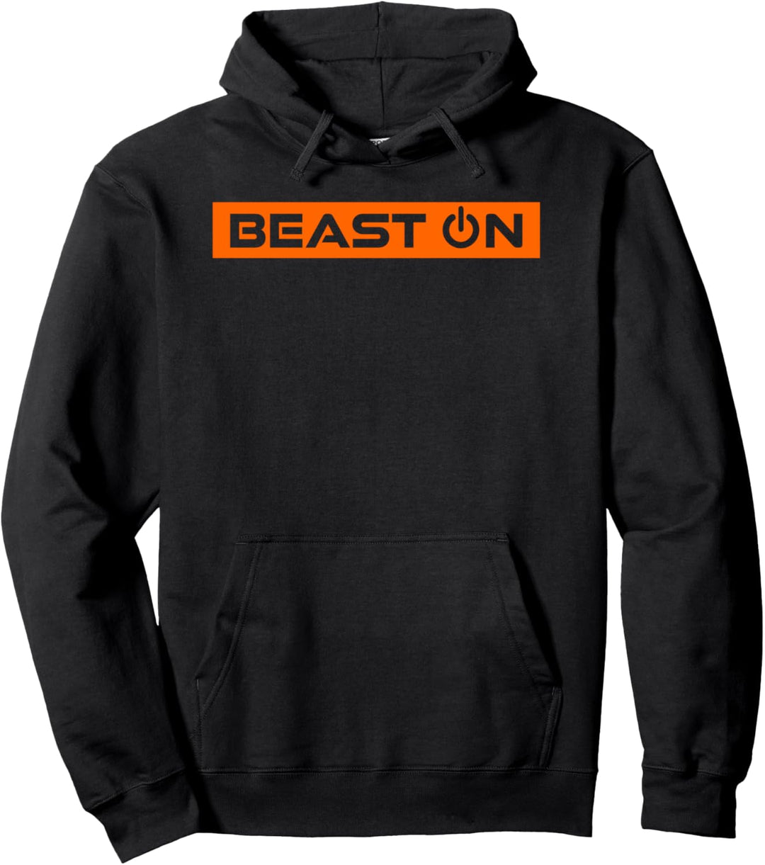 Beast ON Orange Gym Fitness Workout Gym Spruch Motivation Pullover Hoodie