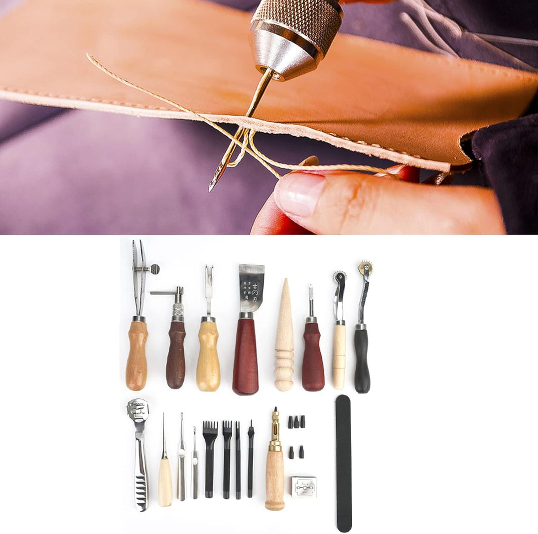 Lederhandwerkswerkzeug-Set, Lederwerkzeug-Sets, Perfekt Zum Nähen Stanzen Schneiden Nähen Lederhandw
