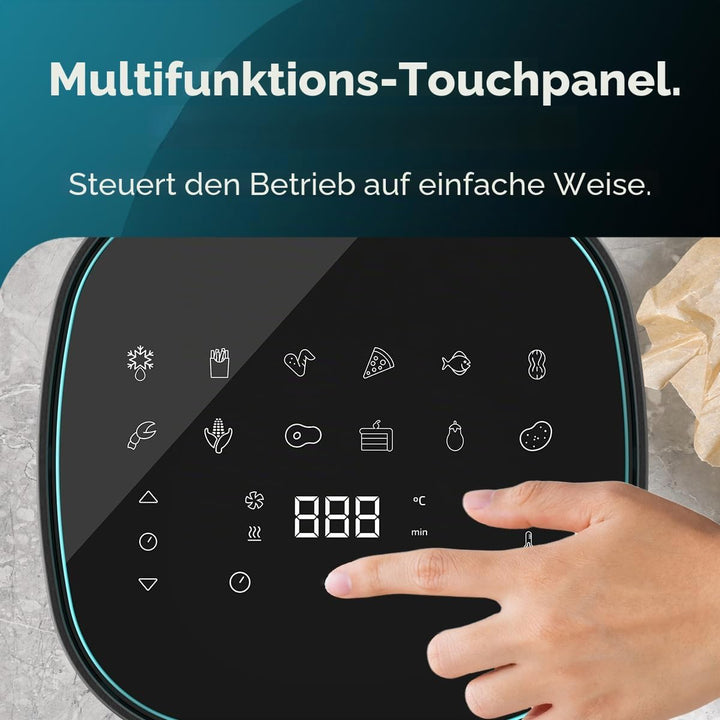 Cecotec Heissluftfritteuse ohne Öl 6,5L Cecofry Fantastik 6500. 1700W, PerfectCook-Technologie, 12 K