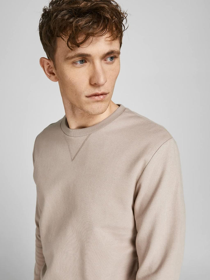 JACK &amp; JONES Herren Jjebasic Sweat Crew Neck Noos Sweatshirt M Beige (Crockery/Reg), M Beige (Crocke
