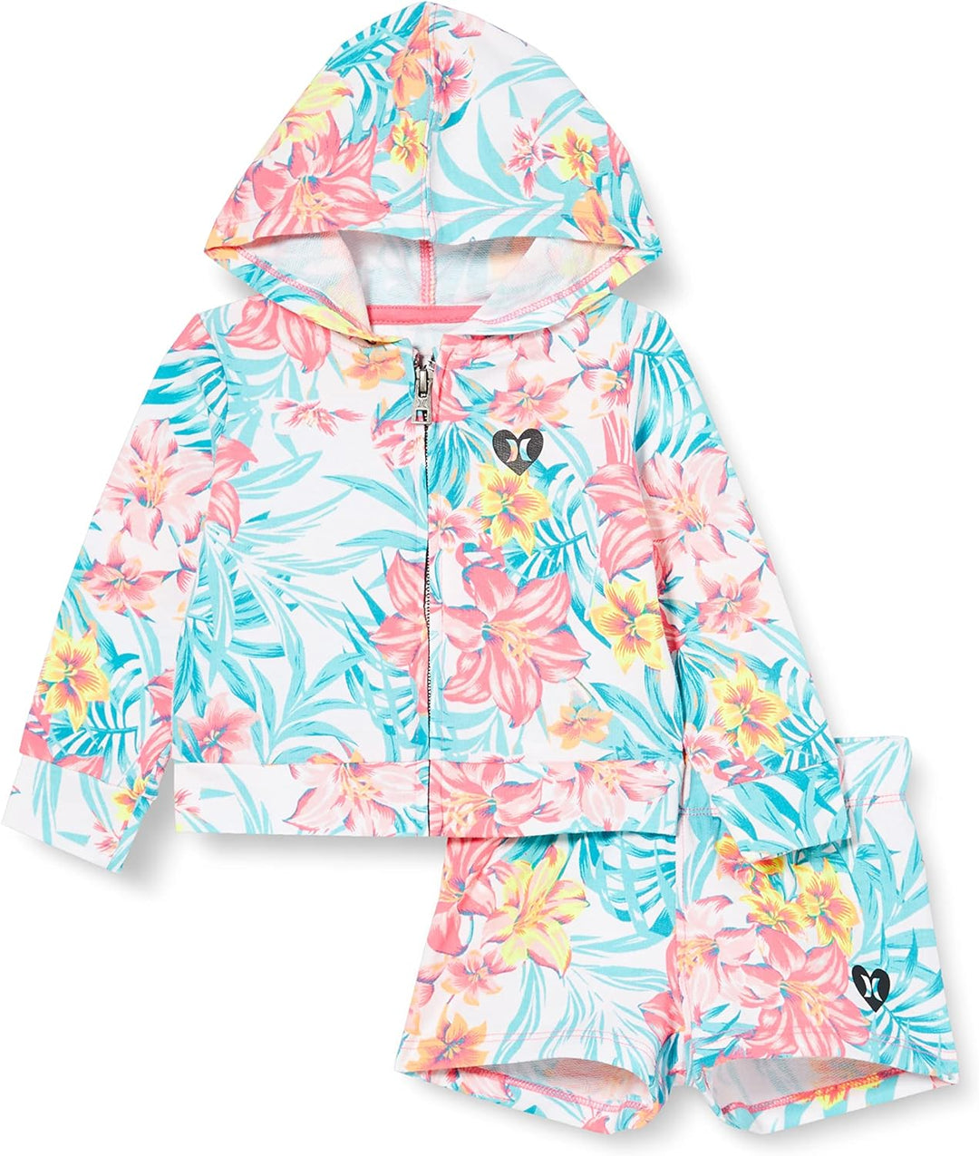 Hurley Mädchen Hrlg French Terry Short Set Set Sweatshirt + Shorts 2 Jahre Schwarz, 2 Jahre Schwarz