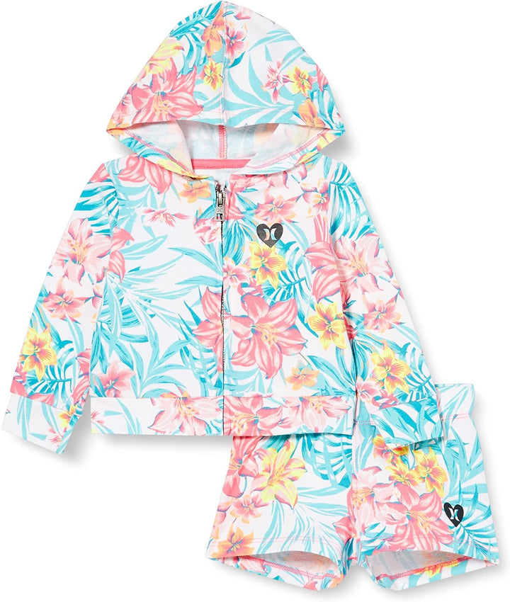 Hurley Mädchen Hrlg French Terry Short Set Set Sweatshirt + Shorts 2 Jahre Schwarz, 2 Jahre Schwarz