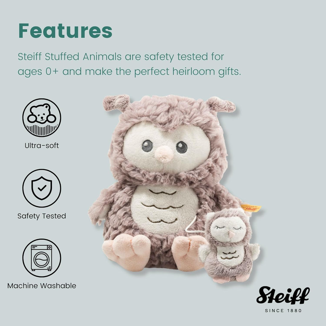 Steiff Spieluhr Eule Ollie, Süsses Stofftier, Jungen, Mädchen & Babys ab 0 Monaten, Soft Cuddly Frie