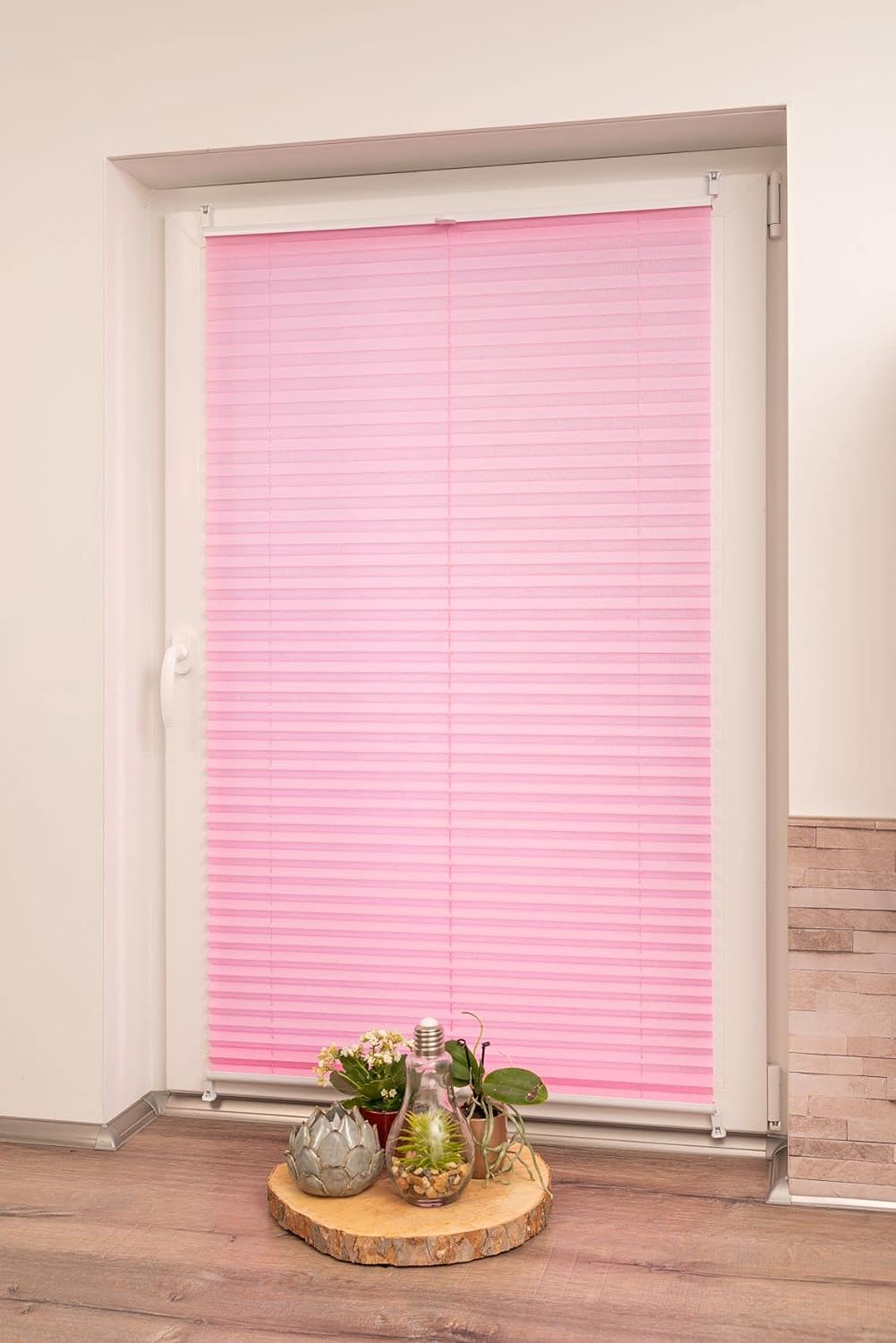 K-home Klemmfix-Plissee, Pink, 80 x 130 cm 80 x 130 cm Pink, 80 x 130 cm Pink