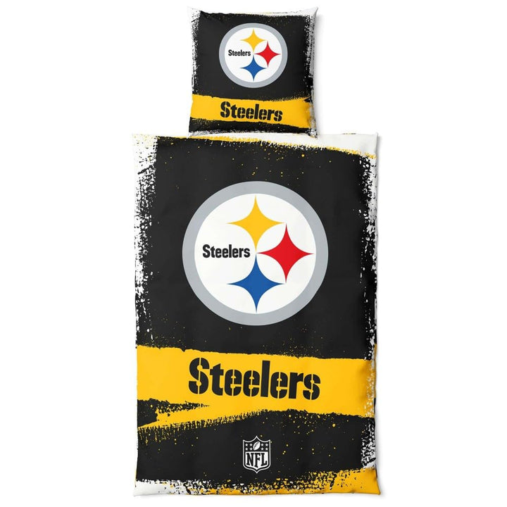 Pittsburgh Steelers NFL Bettwäsche Set ** Raw ** Baumwolle, Reissverschluss, 135x200 cm Bettdeckenbe