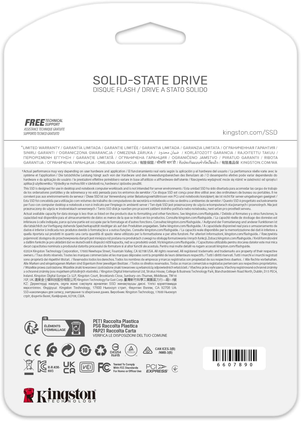 Kingston NV3 NVMe PCIe 4.0 Interne SSD 1TB M.2 2280-SNV3S/1000G, 1TB