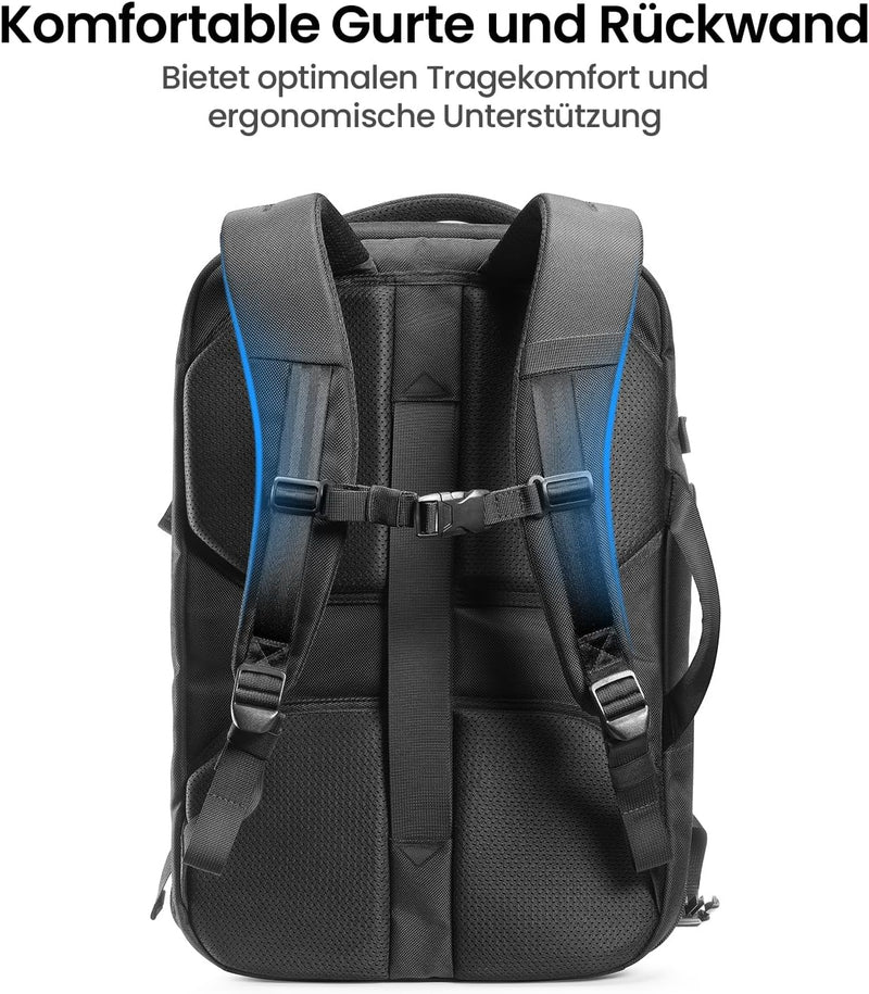 tomtoc 40L Reiserucksack, TSA Freundlich Handgepäck Rucksack, Flug Genehmigt Bordgepäck Gross Travel