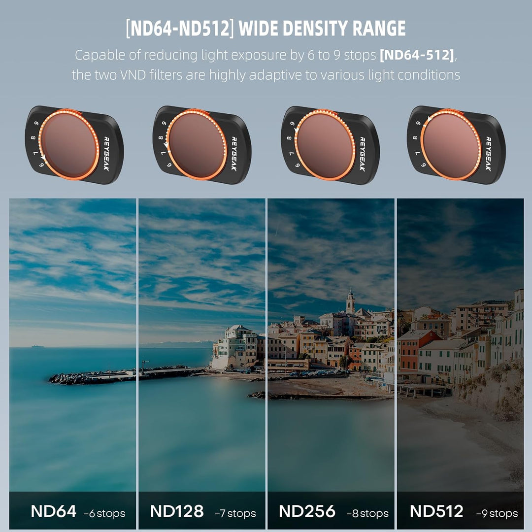 REYGEAK Magnetischer Filterset für DJI Osmo Pocket 3 ,Variabler ND Filter VND 2-512, 1-9 Stop Graufi