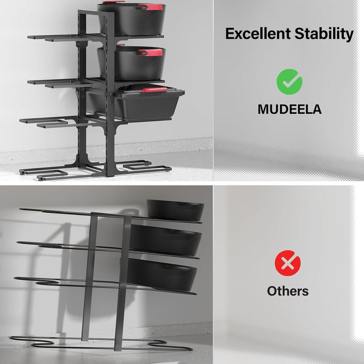 MUDEELA Topf- und Pfannen-Organizer unter dem Schrank, 53,3 cm Höhe, robuster, verstellbarer Topf, P
