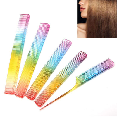 5 Stück Buntes Haar Kamm Set, Professionelle Haarschneidekämme Friseur Styling Kämme Feiner Dressing