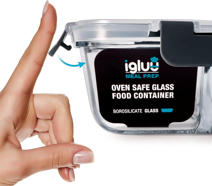 Igluu Meal Prep Glas-Frischhaltedosen mit BPA-freiem Deckel (5er-Pack) – mikrowellen-, ofen-, gefrie