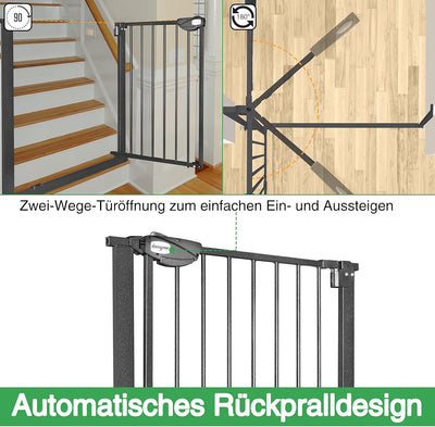 Aufun Türschutzgitter Treppenschutzgitter für Kinder Auto-Close Baby Treppengitter Türgitter, ohne B