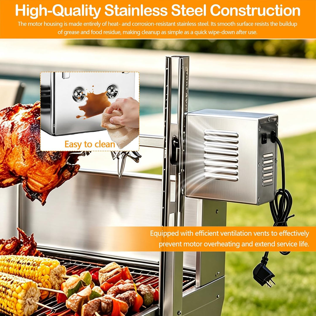 Grillmotor, 45W Grillmotor für Grillspiess mit Drehmoment von 150–200 kgf·cm