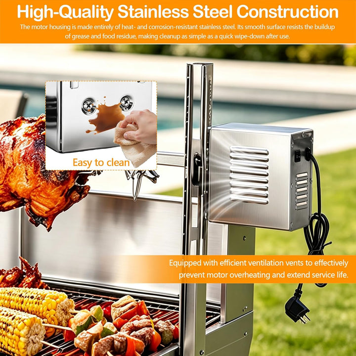 Grillmotor, 45W Grillmotor für Grillspiess mit Drehmoment von 150–200 kgf·cm