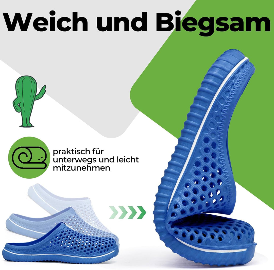 SAGUARO Clogs Pantoletten Herren Damen Sommer Atmungsaktiv Hausschuhe Gartenschuh Beach Slipper Gr.3