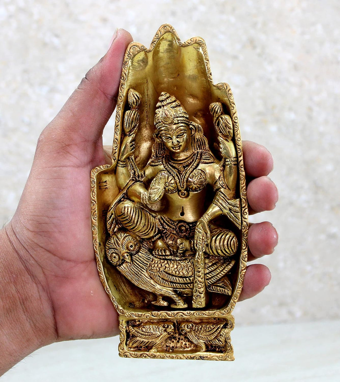 eSplanade Messing-Statue Lakshmi Laxmi Göttin Murti Idol Statue Skulptur Figur – Pooja Idole – Heimd