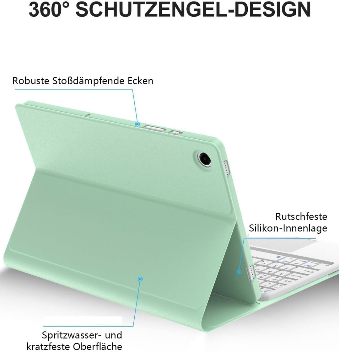 JADEMALL Für Galaxy Tab A9+ 11" (2023) Tastaturhülle mit Touchpad QWERTZ | Mit Touchpad - 120 Tage S