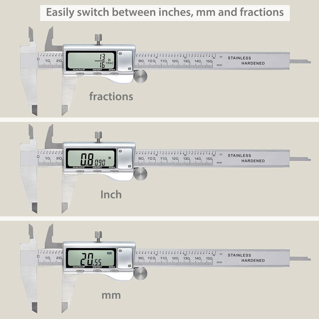 Neoteck Digitaler Messschieber 150 mm aus Edelstahl, Messschieber, Messschieber, für Länge, Breite,