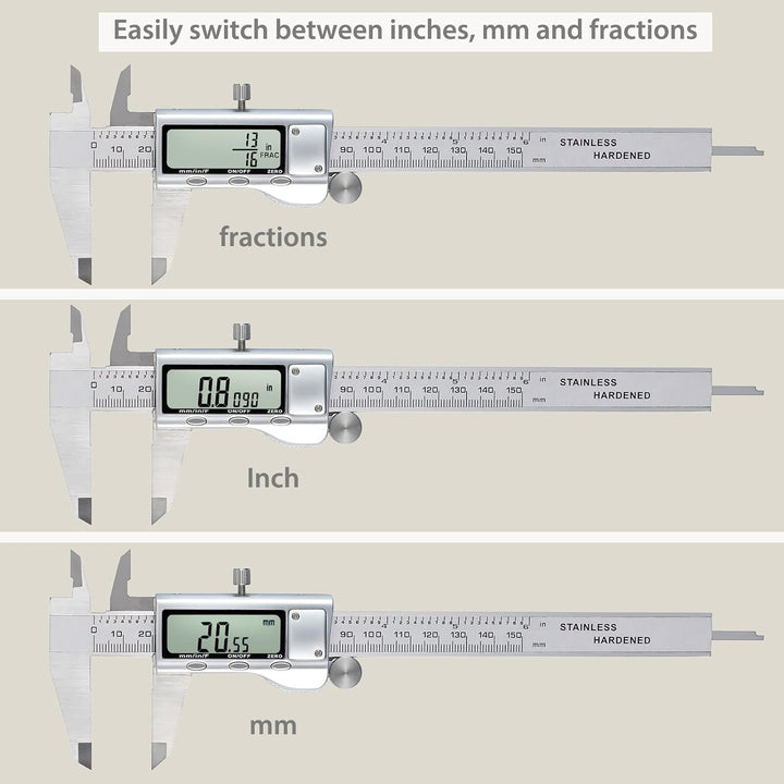 Neoteck Digitaler Messschieber 150 mm aus Edelstahl, Messschieber, Messschieber, für Länge, Breite,