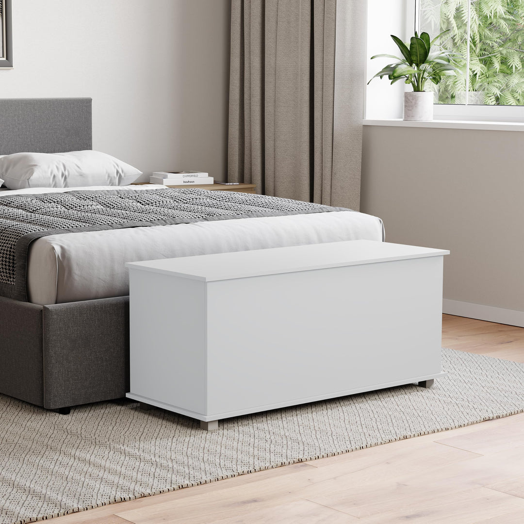 Vida Designs Leon Stauraum Ottomane Holztruhe mit Deckel Sitzhocker Fensterbank Decken Bettzeug Spie