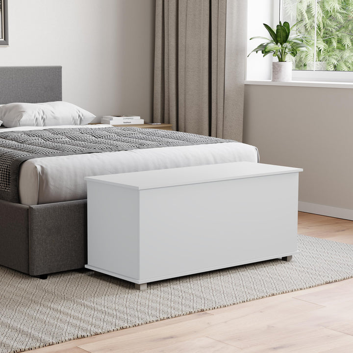 Vida Designs Leon Stauraum Ottomane Holztruhe mit Deckel Sitzhocker Fensterbank Decken Bettzeug Spie