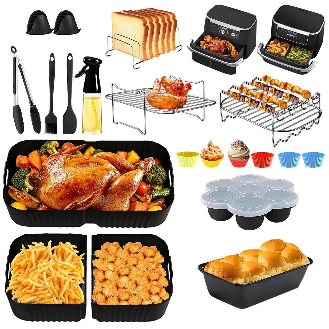 Heissluftfritteuse Zubehör, Airfryer Zubehör für Ninja Foodi Flexdrawer AF500EU 10,4L Air Fryer Sili