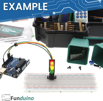 Funduino Starter Kit UNO R3 Basic, 100% kompatibel zu Arduino, mit deutschsprachigen Anleitungen, um