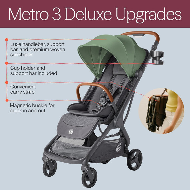 Ergobaby Metro3 Deluxe Kinderwagen Buggy mit Liegefunktion, Baby-Buggy ab Geburt bis 22kg (0-4 Jahre