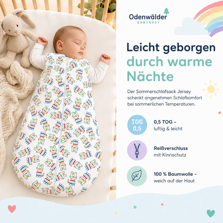 Set Odenwälder Sommerschlafsack & Stoffwindel von Kinderhaus Blaubär | Baby Schlafsack Flauschig & W