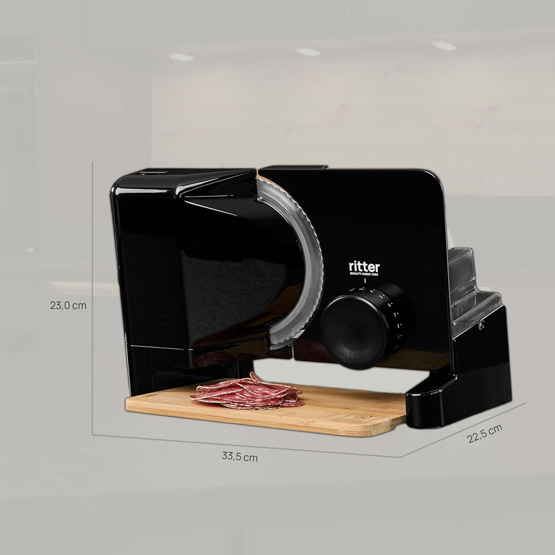 ritter varido 5 Elektrischer Allesschneider & Brotschneidemaschine aus Metall mit ECO-Motor, Made in