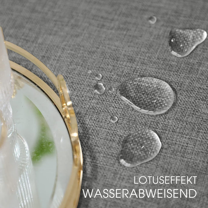 Tischdecke Outdoor Garten Tischdecken Wasserabweisend Lotuseffekt Tischdeko Abwaschbar Leinen Optik