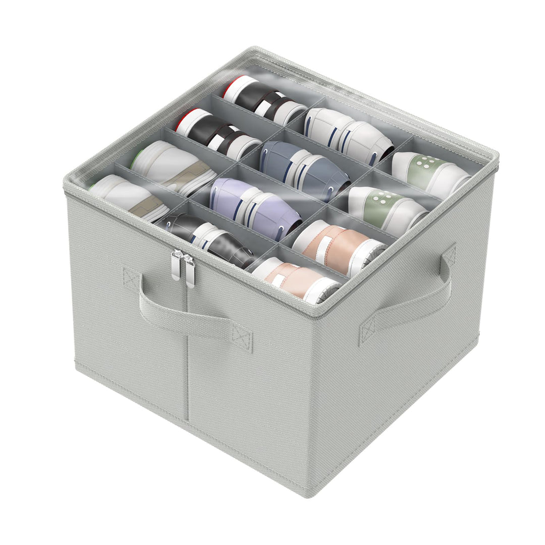 Schuhorganizer für Closet, Passt 12 Paare, Grosse Schuhschrank, Schuhbox mit Durchsichtigem Deckel,