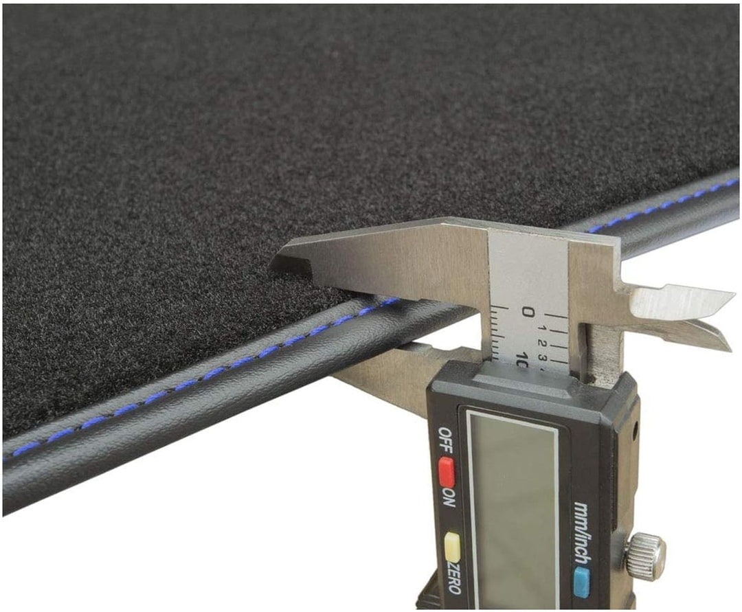 M MOTOS Velours Premium fussmatten Auto kompatibel mit Audi Q3 I 2011-2018 - Premium, Leder, Blau fu