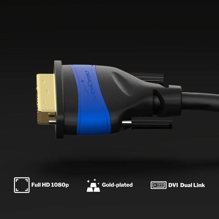 KabelDirekt – Dual Link DVI Kabel – mit Ferritkern für störungsfreie Signalübertragung – 10m (digita