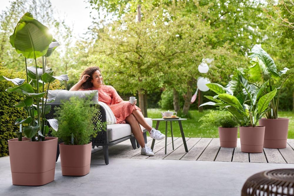 elho Greensense Aqua Care Quadrat 38 mit Integrierte Wasserspeicher - Blumentopf für Innen &amp; Aussen
