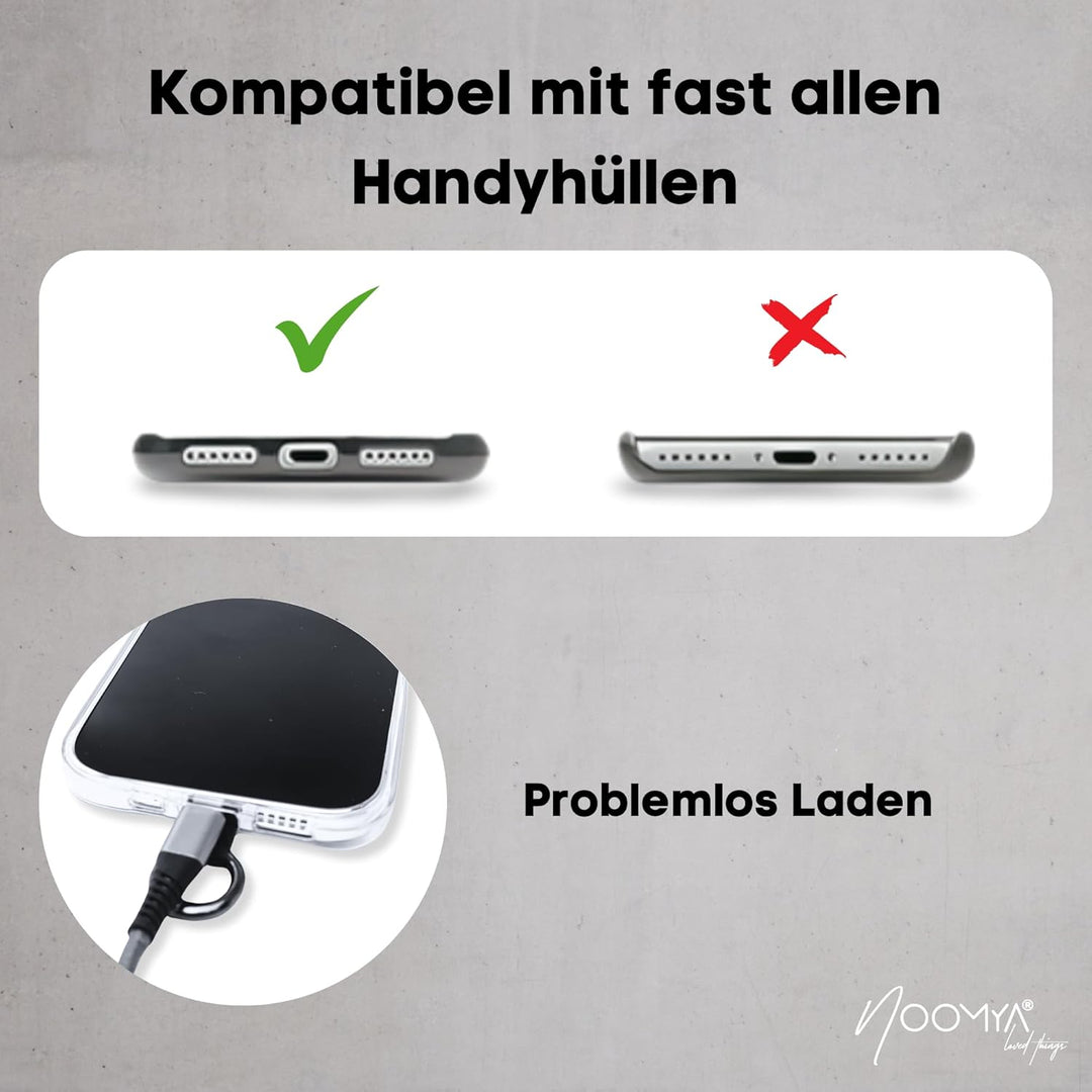 NOOMYA breite Handykette – Handyband universal zum Umhängen mit Adapter, Handy Band verstellbar & ab